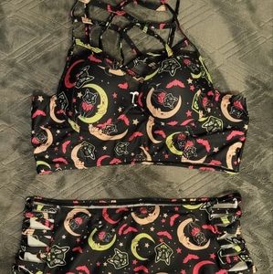 Cats and Moon Two Piece Bathing Suit